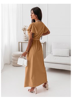 Elegancka sukienka maxi CAROLINE - beżowa ze sklepu magmac.pl w kategorii Sukienki - zdjęcie 165655570