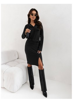 Sukienka z ozdobnym wiązaniem LEILANI - czarna ze sklepu magmac.pl w kategorii Sukienki - zdjęcie 165658320