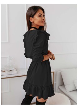 Rozkloszowana sukienka z falbankami MOLLY - czarna ze sklepu magmac.pl w kategorii Sukienki - zdjęcie 165658514