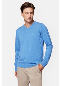 Sweter Niebieski z Bawełną w Serek Lenny ze sklepu Lancerto S.A. w kategorii Swetry męskie - zdjęcie 165664013