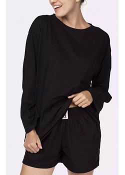Bawełniana piżama damska z długim rękawem czarna Joy, Kolor czarny, Rozmiar L, Mona ze sklepu Intymna w kategorii Piżamy damskie - zdjęcie 165664170