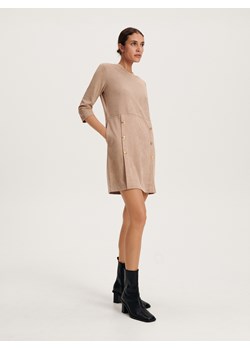 Reserved - Dzianinowa sukienka - beżowy ze sklepu Reserved w kategorii Sukienki - zdjęcie 165667301