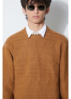 Ader Error sweter wełniany Seltic Knit męski kolor brązowy ciepły BMADFWKT0305 ze sklepu PRM w kategorii Swetry męskie - zdjęcie 165669033