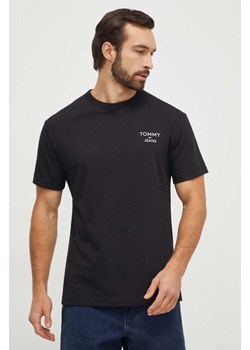 Tommy Jeans t-shirt bawełniany męski kolor czarny z aplikacją DM0DM18872 ze sklepu ANSWEAR.com w kategorii T-shirty męskie - zdjęcie 165675122