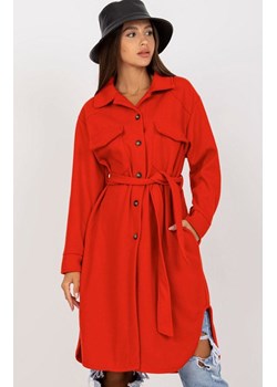 Płaszcz damski czerwony EM-PL-3315.87, Kolor czerwony, Rozmiar one size, Merribel ze sklepu Primodo w kategorii Płaszcze damskie - zdjęcie 165678872