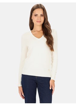 Biały dzianinowy sweterek L’AF Perli ze sklepu Eye For Fashion w kategorii Swetry damskie - zdjęcie 165681073