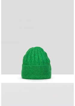 Zielona czapka w warkocze ze sklepu Molton w kategorii Czapki zimowe damskie - zdjęcie 165687073