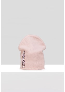 Różowa czapka z perełkami ze sklepu Molton w kategorii Czapki zimowe damskie - zdjęcie 165687192