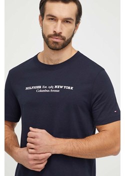Tommy Hilfiger t-shirt bawełniany męski kolor granatowy z nadrukiem MW0MW33895 ze sklepu ANSWEAR.com w kategorii T-shirty męskie - zdjęcie 165706944