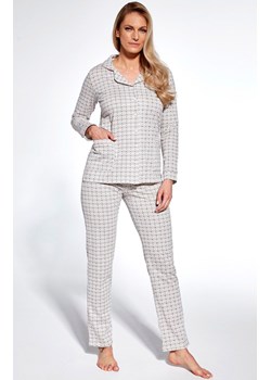 Bawełniana piżama damska 482/364 Ella, Kolor ecru-wzór, Rozmiar S, Cornette ze sklepu Intymna w kategorii Piżamy damskie - zdjęcie 165707014