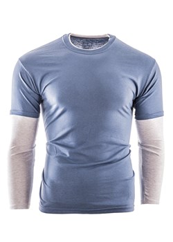 Bluza męska longsleeve NOK - niebieska ze sklepu Risardi w kategorii T-shirty męskie - zdjęcie 165707594