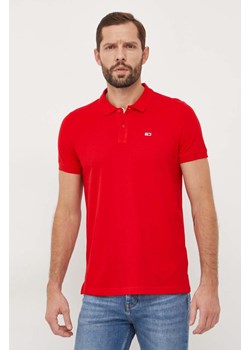 Tommy Jeans polo bawełniane kolor czerwony DM0DM18312 ze sklepu ANSWEAR.com w kategorii T-shirty męskie - zdjęcie 165709654