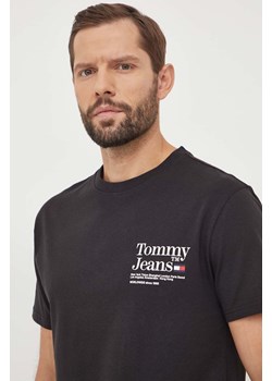 Tommy Jeans t-shirt bawełniany męski kolor czarny z nadrukiem DM0DM18870 ze sklepu ANSWEAR.com w kategorii T-shirty męskie - zdjęcie 165709954