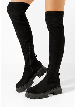 Czarne długie kozaki za kolano Harra ze sklepu Zapatos w kategorii Kozaki damskie - zdjęcie 165710800