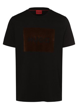 HUGO T-shirt męski Mężczyźni Bawełna czarny nadruk ze sklepu vangraaf w kategorii T-shirty męskie - zdjęcie 165716842