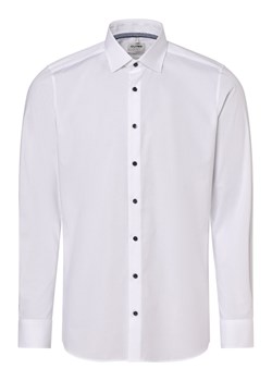 Olymp Level Five Koszula męska łatwa w prasowaniu Mężczyźni Slim Fit Bawełna biały jednolity ze sklepu vangraaf w kategorii Koszule męskie - zdjęcie 165716914