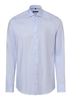 Eterna Slim Fit Koszula męska Mężczyźni Slim Fit Bawełna jasnoniebieski wypukły wzór tkaniny ze sklepu vangraaf w kategorii Koszule męskie - zdjęcie 165717032
