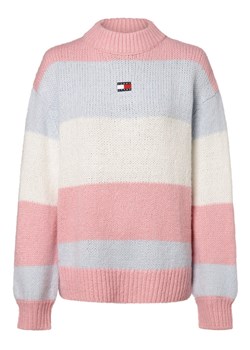 Tommy Jeans Sweter damski Kobiety Sztuczne włókno różowy w paski ze sklepu vangraaf w kategorii Swetry damskie - zdjęcie 165717062