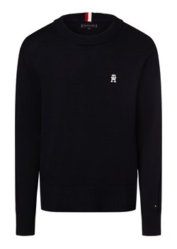 Tommy Hilfiger Sweter męski Mężczyźni Bawełna granatowy jednolity ze sklepu vangraaf w kategorii Swetry męskie - zdjęcie 165717084