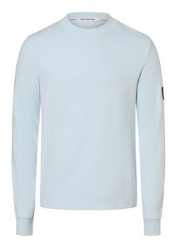 Calvin Klein Jeans Męska koszulka z długim rękawem Mężczyźni Bawełna jasnoniebieski jednolity ze sklepu vangraaf w kategorii T-shirty męskie - zdjęcie 165717103