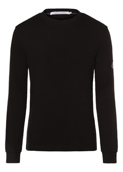 Calvin Klein Jeans Męska koszulka z długim rękawem Mężczyźni Bawełna czarny jednolity ze sklepu vangraaf w kategorii T-shirty męskie - zdjęcie 165717104