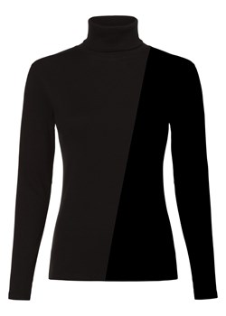 Marie Lund Damska koszulka z długim rękawem Kobiety Bawełna czarny jednolity ze sklepu vangraaf w kategorii Bluzki damskie - zdjęcie 165717162