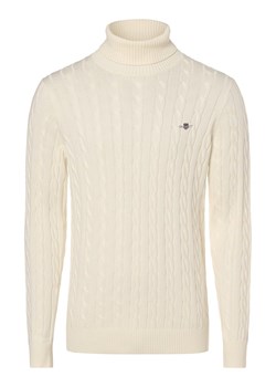 Gant Sweter męski Mężczyźni Bawełna écru jednolity ze sklepu vangraaf w kategorii Swetry męskie - zdjęcie 165717163