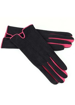 Rękawiczki damskie dwukolorowe - MARCO MAZZINI - czarny ze sklepu Verostilo w kategorii Rękawiczki damskie - zdjęcie 165743773