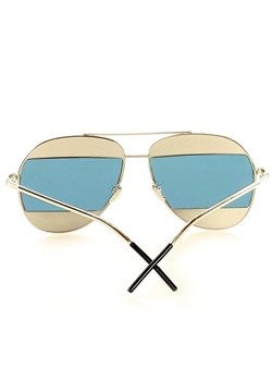 Nowoczesne okulary przeciwsłoneczne pilotki  MAZZINI AVIATOR SPLIT błękit ze sklepu Verostilo w kategorii Okulary przeciwsłoneczne damskie - zdjęcie 165744723