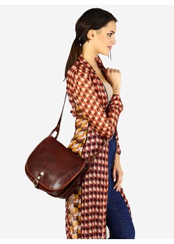 Duża włoska torebka listonoszka typu saddle bag MARCO MAZZINI - Toscania Classico brązowa ze sklepu Verostilo w kategorii Listonoszki - zdjęcie 165744860