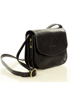 Torebka skórzana damska messegerka classic leather bag - MARCO MAZZINI czarna ze sklepu Verostilo w kategorii Listonoszki - zdjęcie 165745003