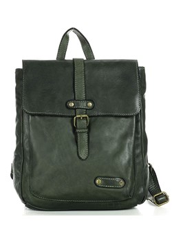 MARCO MAZZINI Miejski plecak skórzany w stylu old look handmade leather zielony ze sklepu Verostilo w kategorii Plecaki - zdjęcie 165745024
