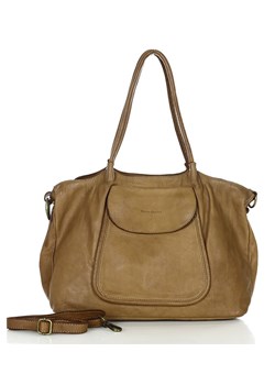 MARCO MAZZINI Torebka skórzana shopper bag ispirato dalla natura karmelowy brąz ze sklepu Verostilo w kategorii Torby Shopper bag - zdjęcie 165745102