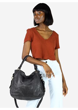 MARCO MAZZINI Miejska torebka skórzana na ramię city sholder handmade bag czarny ze sklepu Verostilo w kategorii Torby Shopper bag - zdjęcie 165745974