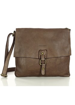 Torebka skórzana listonoszka stylowy minimalizm ala messenger leather bag - MARCO MAZZINI brąz ze sklepu Verostilo w kategorii Torby męskie - zdjęcie 165747812