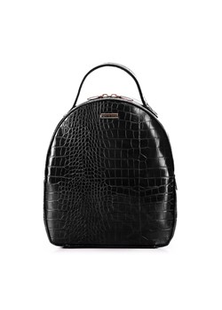 Damski plecak z ekoskóry croco mały czarny ze sklepu WITTCHEN w kategorii Plecaki - zdjęcie 165748742