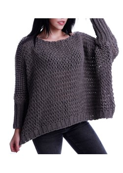 Szaryoversizowy luźny sweter Minouu /H UB650 L732/ ze sklepu Pantofelek24.pl w kategorii Swetry damskie - zdjęcie 165750424