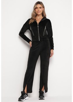 Czarny 2-częściowy Komplet Dresowy z Bluzą i Spodniami Stellarina ze sklepu Born2be Odzież w kategorii Dresy damskie - zdjęcie 165750582