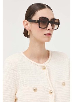 Gucci okulary przeciwsłoneczne damskie kolor brązowy ze sklepu ANSWEAR.com w kategorii Okulary przeciwsłoneczne damskie - zdjęcie 165750842
