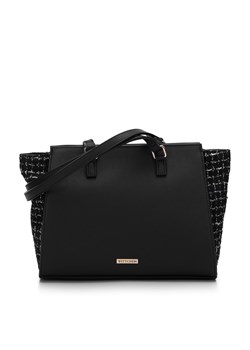 Torebka shopperka ze wstawką z tkaniny bouclé czarna ze sklepu WITTCHEN w kategorii Torby Shopper bag - zdjęcie 165754571