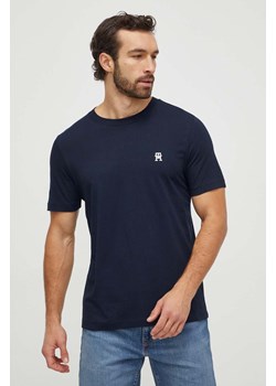Tommy Hilfiger t-shirt bawełniany męski kolor granatowy z aplikacją MW0MW33987 ze sklepu ANSWEAR.com w kategorii T-shirty męskie - zdjęcie 165756620