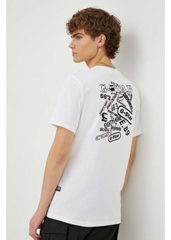 G-Star Raw t-shirt bawełniany męski kolor biały z nadrukiem ze sklepu ANSWEAR.com w kategorii T-shirty męskie - zdjęcie 165756624