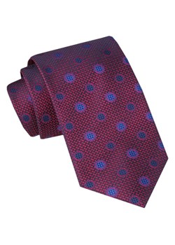 Męski Krawat - Alties - Czerwony w Niebieskie Groszki KRALTS1035 ze sklepu JegoSzafa.pl w kategorii Krawaty - zdjęcie 165783691