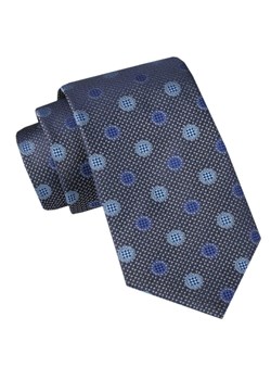 Męski Krawat - Alties - Stalowy w Niebieskie Groszki KRALTS1033 ze sklepu JegoSzafa.pl w kategorii Krawaty - zdjęcie 165783723