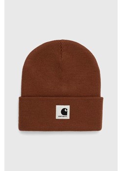 Carhartt WIP czapka Ashley Beanie kolor brązowy z grubej dzianiny I031970.1NMXX ze sklepu PRM w kategorii Czapki zimowe damskie - zdjęcie 165796761