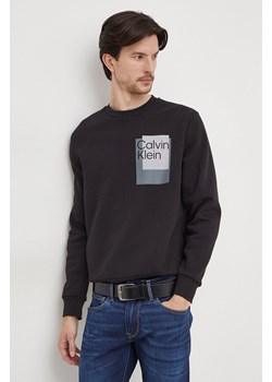 Calvin Klein bluza męska kolor czarny z nadrukiem ze sklepu ANSWEAR.com w kategorii Bluzy męskie - zdjęcie 165797172