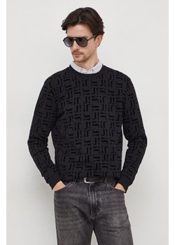 Joop! bluza bawełniana męska kolor czarny wzorzysta ze sklepu ANSWEAR.com w kategorii Bluzy męskie - zdjęcie 165797213