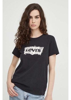 Levi&apos;s t-shirt bawełniany damski kolor czarny ze sklepu ANSWEAR.com w kategorii Bluzki damskie - zdjęcie 165800600