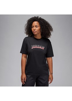 Damski T-shirt z nadrukiem Jordan - Czerń ze sklepu Nike poland w kategorii Bluzki damskie - zdjęcie 165806411