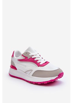 Buty Sportowe Damskie Platforma Biało-Różowe Henley WX-102 ze sklepu ZAZOO w kategorii Buty sportowe damskie - zdjęcie 165816160